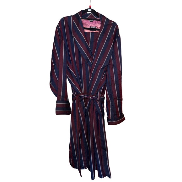 Brooks Brothers Vintage Wool Dressing Gown Robe Made in England Striped XL Mens - Picture 1 of 4